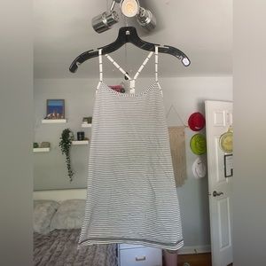 Black and white striped tank top